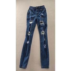 Raregal Skinny Jeans Womens Size 9 Blue Medium Wash Denim Stretch Distressed